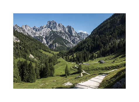 Blick von der Bindalm auf die Ramsauer Dolomiten