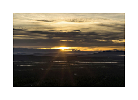 Sonnenaufgang im Muddus Nationalpark in Schweden